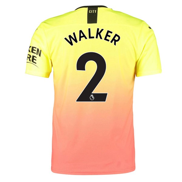 Trikot Manchester City NO.2 Walker Ausweich 2019-20 Orange Fussballtrikots Günstig